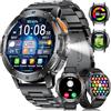 LIGE Smartwatch Uomo con Torcia LED, 3 cinturini,530 mAh,1.43" AMOLED Always-On Display Orologio Smart Watch con 120+ Modalità Sportive 5ATM Impermeabile,Sonno/Cardiofrequenzimetro,SpO2 per Android iOS