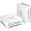 FUNYET Mini PC N95 Processore 16GB DDR4 RAM 1TB SSD, Quad Core (fino a 3.4Ghz) Desktop Computer 4K, Supporto RJ45 2.4G/ 5.0G WiFi Gigabit Ethernet USB3.0 DP DC HDMI Bianco