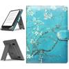 HoYiXi Custodia Universale per 6.8",7" eReader Compatibile Kindle Paperwhite/Kobo/PocketBook/Tolino/Sony E-Book Reader Cover Case for 6"-7'' E-Book Reader con Stand, Fiore