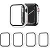 AOTUAO 4 Pezzi Cover Compatibile con Apple Watch Series 9 8 7 45mm con Vetro Temperato, iWatch Case Protettore Schermo e Pellicola Protettiva Custodia per Apple Watch Series 9 8 7 45mm (4 Trasparente)