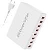 Rsydmny Caricatore USB Multiplo, Rsydmny 50W Stazione di Ricarica 8-Port Caricabatterie USB Multipla, Alimentatore USB, Caricabatterie Smartphone per iPhone 14/13/12/Pro iPad Samsung Galaxy Pixel Xiaomi