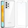NEW'C Cover per Samsung Galaxy A52 5G A52s 5G Ultra Trasparente Silicone Gel TPU Morbido e 2 × Vetro Temperato per Samsung Galaxy A52 5G A52s 5G Pellicola Protettiva Schermo