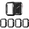 AOTUAO 4 Pezzi Cover Compatibile con Apple Watch Series 9 8 7 41mm con Vetro Temperato, iWatch Case Protettore Schermo e Pellicola Protettiva Custodia per Apple Watch Series 9 8 7 41mm (4 Nero)