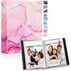 Lanpn Album Fotografico 10x15 50 con Tasche 2 Confezioni, Piccolo Mini Cuoio Porta Foto Album Portafoto Verticale Tascabile Tasca