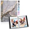 Lanpn Album Fotografico 10x15 50 con Tasche 2 Confezioni, Piccolo Mini Cuoio Porta Foto Album Portafoto Verticale Tascabile Tasca