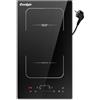 Cooksir Piano Cottura Induzione con Spina, Piano Cottura a Induzione 2 Fuochi, 29CM, 3500W, Piano Cottura da Incasso Doppio con Zona Flex, Blocco di Sicurezza, Controllo Touch a Cursor