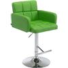 CLP Sgabello Bar Design Los Angeles I Sedia Sgabello Imbottita in Similpelle I Sgabello Girevole con Braccioli E Schienale, Colore:Verde, Colore del Telaio:Cromo