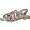 CAPRICE Sandali da donna piatti in pelle estivi, Nero (Black Nappa), 38 EU