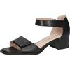 CAPRICE Sandali da donna in pelle con tacco a trapezio, Nero (Black Nappa), 36 EU