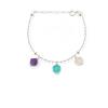 Eloboe essence Bracciale in quarzo bianco spessore 4 mm amazzonite e pendenti in quarzo rosa ametista 8 mm argento sterling 925 regolabile da 16 cm a 19 cm