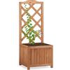 Relaxdays Fioriera con grigliato in legno da giardino vaso per piante rampicanti 20 L con griglia 90 cm resistente beige