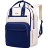 Cafele 17 pollici zaino del computer portatile per le donne uomini di moda lavoro, grande capacità impermeabile Bagpack con porta USB, college daypack zaino di viaggio di affari, blu-bianco