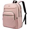 Cafele Zaino del computer portatile per le donne, 17.3 Pollice Borsa del computer portatile, Viaggio Lavoro Anti-furto Bagpack, Business Computer Zaino impermeabile, College Zaini, Rosa