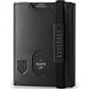 DODENSHA Portafoglio Uomo Porta Carte Credito Slim con Portamonete, Blocco RFID, 2 Separato Porta Banconote, Finestra ID Nero