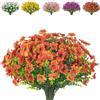 AIOR 10 Pezzi Fiori di Seta Artificiali, Fiori Finti Artificiale Piante Resistenti ai Raggi UV per Interni ed Esterni, Decorazione per Casa, Ufficio, Giardino, Patio, Cortile (Arancione)