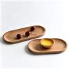zalati Vassoio da portata 2 pezzi Mini vassoio ovale in legno per alimenti frutta snack torta piatto di visualizzazione decorazione della casa