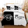 VTRXEG Copripiumino King E Queen,copripiumino Bianco E Nero Matrimoniale,Incluso 1 Copripiumino E 2 Federe, Set Di Biancheria Da Letto Per Coppie (B, 200x200cm)