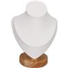 Cyrank Organizzatore di modelli di piccoli gioielli, espositore per collana di flanella 3D con base in legno ciondolo catena modello di busto supporto per boutique layout espositivo(bianco)