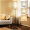 CRLL Lampada da Terra, lampade Soggiorno Moderne con 3 Temperature di colore, Lampadina LED, Lampada con Paralume in Lino, Piantana Lampade da Terra per Camera da Letto, Soggiorno, Ufficio, Studio, 170cm
