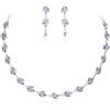 EVER FAITH Set di gioielli marquise cubic zirconi febbraio pietra portafortuna fiore cluster collana orecchini set per donna viola tono argento per feste, Zirconia cubica, Nessuna preziosa