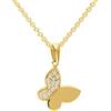 My Gold Collana da donna e ragazza, con ciondolo a forma di farfalla, in vero oro giallo 375/750 (9/18 carati), con zirconi, 45 cm, Mittelgroß, Oro giallo, Zirconia cubica