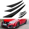 DREAMIZER 6PCS Labbro paraurti anteriore auto Nero, Spoiler anteriore paraurti auto universale in Gomma, Alette Splitter auto, Spoiler frontali per auto