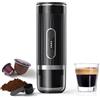 Sonhomay Macchina per caffè espresso portatile, macchina da caffè elettrica, auto-riscaldante, 15 bar, mini caffettiera per capsule NS, caffè macinato, casa, campeggio, viaggi, escursionismo, ufficio,