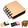 Leddy Living Blocco Memo Adesivi e Segnapagina 250 PZ, 5 Colori | Set Compatto 8x8 CM con Spirale e Cartone Riciclato, per Appunti, Documenti, Studio, Ufficio e Organizzazione