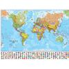 Maps International - Mappa del mondo di grandi dimensioni con bandiere - Poster con mappa del mondo politica - Aggiornato 2025 - Laminato - 118.9 (l) x 84.1(a) cm