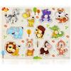 SGERUFZ 1 Pcs Puzzle Animali della Giungla per Bambini 1-3 Anni Regalo di Natale o Compleanno Gioco Montessori