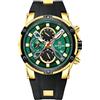 RORIOS Orologio Uomo Luminoso Analogico Quarzo Orologi con Cinturino in Silicone Elegante Cronografo Orologio da Polso per Uomo