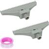 QUARKZMAN Ugello Vento Soffiante Maschio Bspt1/4 da 2pz Ugello Orifizio Ugello Aria Piatta Ugello Getto Aria Abs Nastro Ptfe per Accessori per Macchine Aria Compressa (110 mm/4,3, Grigio)