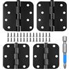 ENUTROF Cerniera per Legno Cerniere per Porta Acciaio 100/75mm 4Pcs Nero