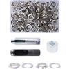 Luabue 100 Sets Occhiello Strumento Kit 20mm Occhielli Metallici con 3pcs Strumento Occhielli Grommet Rondelle per Tela Cerata Teloni Tende Lacci Scarpe Borse in Pelle (20mm)
