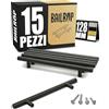 BAILROP Maniglie per Mobili da Cucina Nere 128MM (15 pezzi) - Maniglie Cucina Nero Inox - Ricambi e Maniglie per Mobili da Cucina