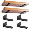 YFCVIP 4 Pezzi Staffe per Mensole Pesanti, Staffa Angolare Nascoste Galleggianti, Supporto da Appendere Alla Parete, Staffa a L con Viti per Scaffali (Nero, 12,5cm)