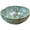jdzjybqx Art Lavabo in ceramica decorato con fiori in celeste chiaro, da appoggio per bar e piccola guardaroba, 1 piano di lavoro per bagno