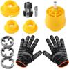 Lyreh Kit Filettatore per Tubi in PVC per Trapano Elettrico, Utensile per Filettare in PVC con Guanti Set di Filiere per Maschiatura Tubi in Plastica con 3 Filiere da 1,27 cm, 1,9 cm e 2,54 cm