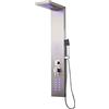 Elbe LED Pannello Doccia in Acciaio Inox 304 Colonna Doccia Idromassaggio Miscelatore con 4 Funzioni e Doccetta, per Bagno, facile da installare