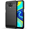 Generico LFstore-IT COVER CARBON LOOK compatibile con XIAOMI REDMI NOTE 9S / 9 PRO / 9 PRO MAX - CUSTODIA SILICONE NERO