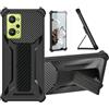 Aroepurt Custodia per Realme GT Neo 2 Cover Custodia Case Ibrida [con Protezione dello Schermo in Vetro temperato] [Supporto Magnetico Pieghevole] [Resistente alle Impronte digitali Smerigliato] Nero