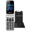 Artfone G3 Telefono Cellulare per Anziani 4G Flip a Conchiglia con Tasti Grandi, Volume Alto, Pulsante SOS, Tasto Torcia, Base di Ricarica, Nano SIM, MMS, Type-C, Radio FM - nero