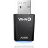 Vemfay USB Wifi per PC, AX900 WiFi 6 Chiavetta Wifi per PC Fisso Dual Band 5Ghz 2,4 Ghz Adattatore Wifi USB Chiavetta Internet Dongle Wifi Supporta Windows 7/10/11