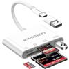 KiWiBiRD Lettore Compact Flash CF card USB C, lettore schede SD Micro SD Tipo C per PC, adattatore scheda reader compatibile con iPhone 17 16 Plus Pro Max MacBook Air Mac iMac Galaxy S25 S24, Android
