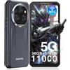 OUKITEL WP39 PRO 5G Smartphone Indistruttibile - 36GB+512GB/2TB Android 14 Telefono Robusto, Batteria 11000 mAh/33 W, FHD+ da 6,6 Cellulare, Fotocamera da 64 MP+32MP, Dual SIM/Face ID/NFC/GPS, Nero