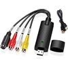 RATSTONE Convertitore Vhs in Digitale,Lettore Vhs Videocassette,Adattatore Convertitore Audio Video Digitalizzare, Scheda di Acquisizione Video VHS a DVD,Convertitore VHS a USB Adattatore Windows 10/8/7 e Mac