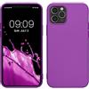 kwmobile Custodia Compatibile con Apple iPhone 12 / iPhone 12 Pro Cover - Back Case Morbida - Protezione in Silicone TPU Effetto Metallizzato viola metallizzato