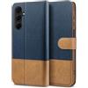 BEZ Cover per Samsung A16 5G, Custodia Portafoglio per Samsung Galaxy A16 5G Protettiva in Tela e PU Pelle Portafoglio Flip Cover con Chiusura Magnetica, Blu Navy