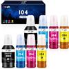 Meagiis 104 Inchiostro Compatibile per Epson 104 Multipack per EcoTank ET-4700 ET-2720 ET-2861 ET-2711 ET-2712 ET-2714 ET-2715 ET-2721 ET-2726 ET-14100 (2 Nero, 2 Ciano, 2 Magenta, 2 Giallo)