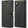 VEGOSCASE Custodia per iPhone Xs max, Custodia a Libro in PU Pelle, Cover a Libro Magnetica [Blocco RFID] Portafoglio con Slot per Schede per iPhone Xs max, Nero
